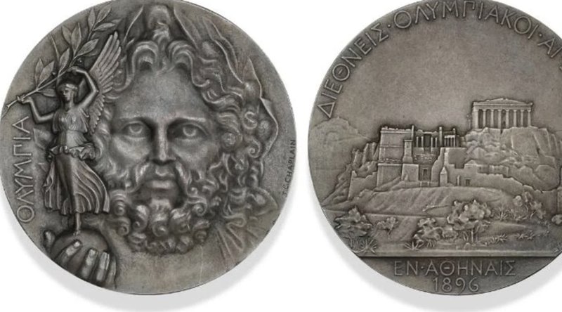 Ett stycke olympisk och kulturhistorisk magi. Så beskriver auktionshuset försäljningen av världens första OS-medalj. Pressbild. Foto: Bruun Rasmussen